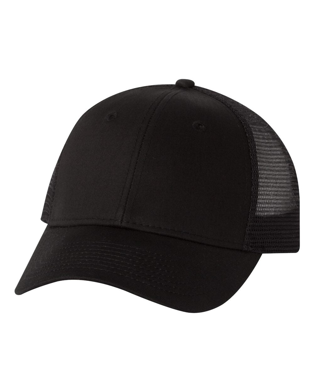 Black Color Valucap Mesh-Back Trucker Cap
