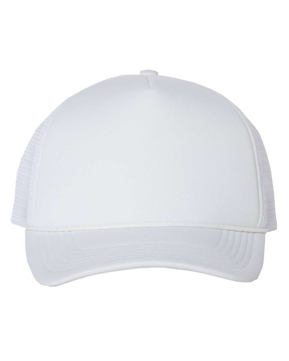 White and White Color Mesh-Back Trucker Cap
