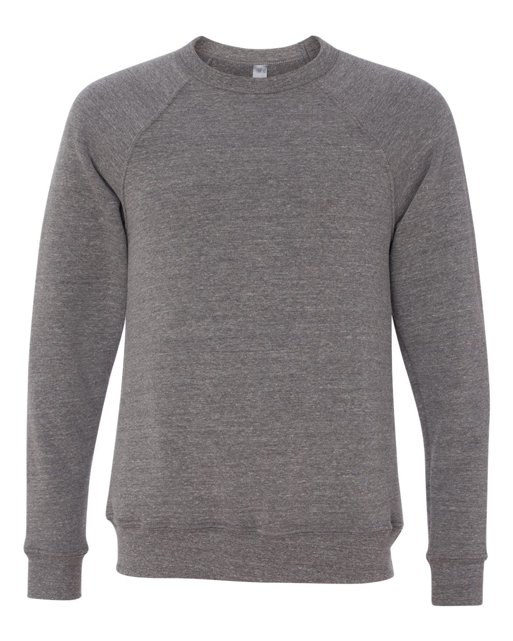 Grey Triblend Color Unisex Sponge Fleece Raglan Crewneck Sweatshirt