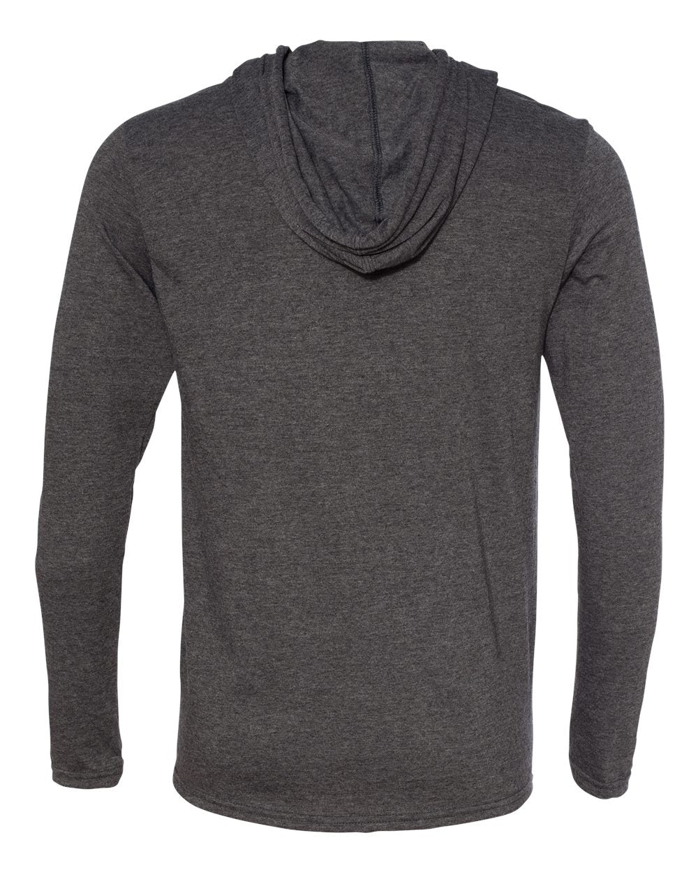 Gildan Softstyle® Lightweight Hooded Long Sleeve T-Shirt 987 #color_Dark Heather/ Dark Grey