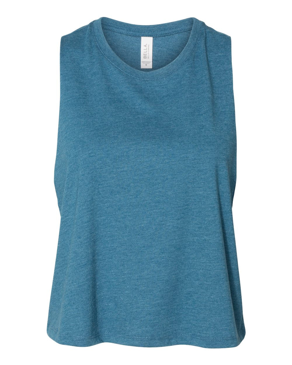 Heather Deep Teal Color Women's Racerback Crop Tank