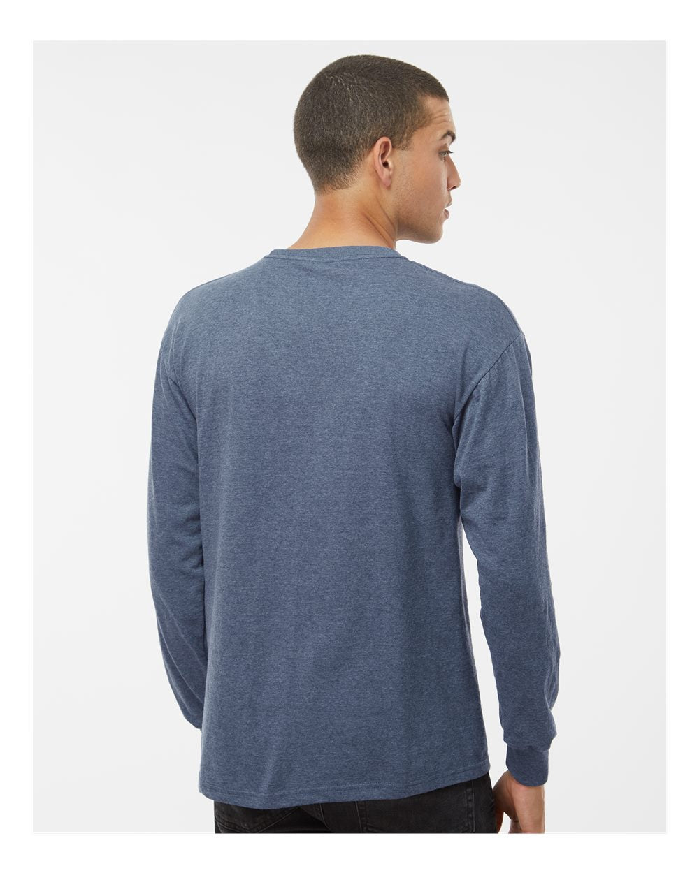 M&O Gold Soft Touch Long Sleeve T-Shirt 4820 #colormdl_Heather Navy