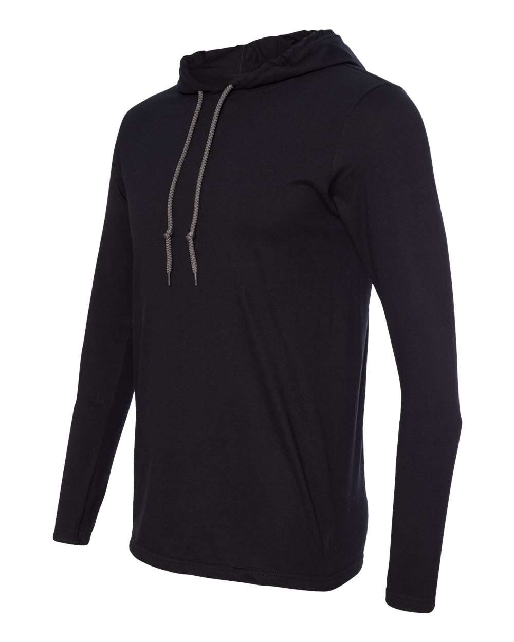 Gildan Softstyle® Lightweight Hooded Long Sleeve T-Shirt 987 #color_Black/ Dark Grey