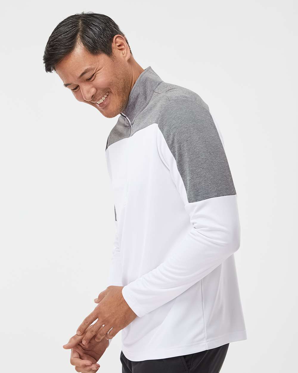 Adidas A552 Lightweight Quarter-Zip Pullover #colormdl_White/ Grey Three Melange