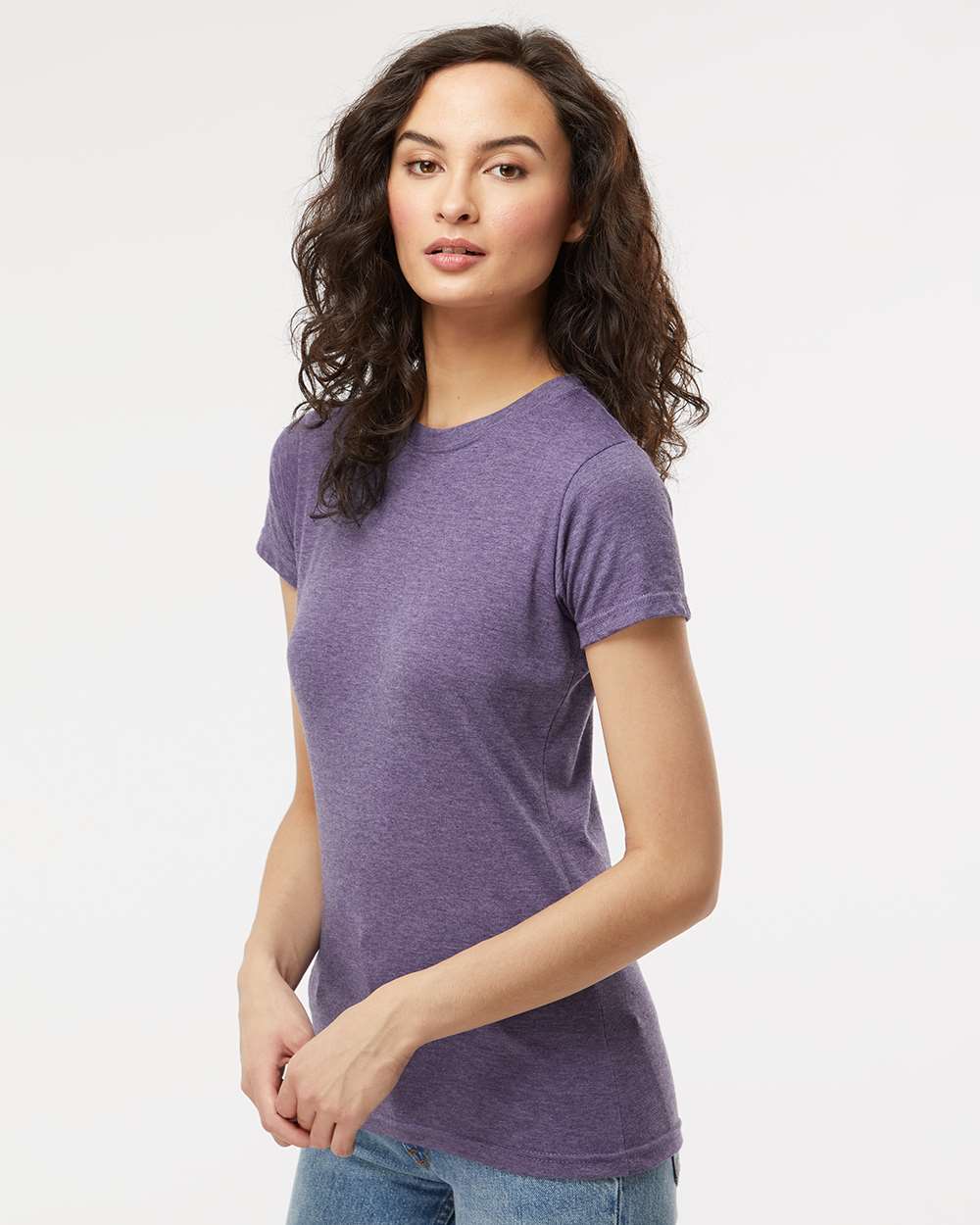 M&O Women's Deluxe Blend T-Shirt 3540 #colormdl_Heather Purple