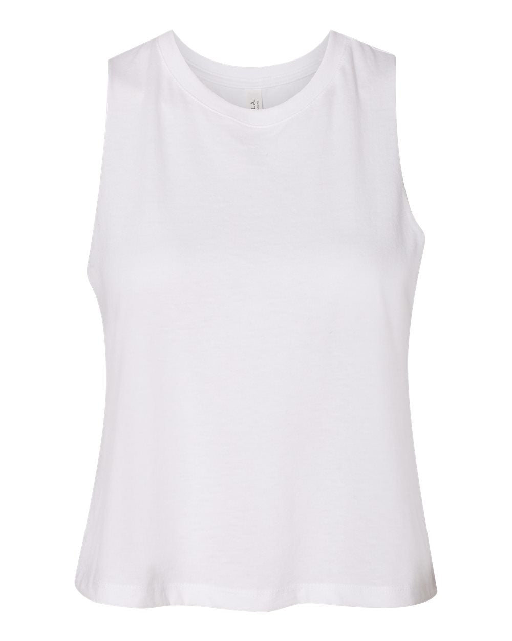 BELLA + CANVAS Women's Racerback Crop Tank 6682 Solid White Blend Color Women's Racerback Crop Tank