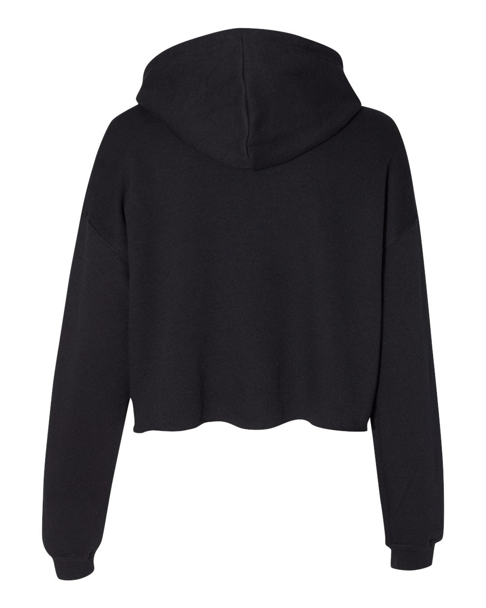 Black Color Women's Crop Fleece Hoodie