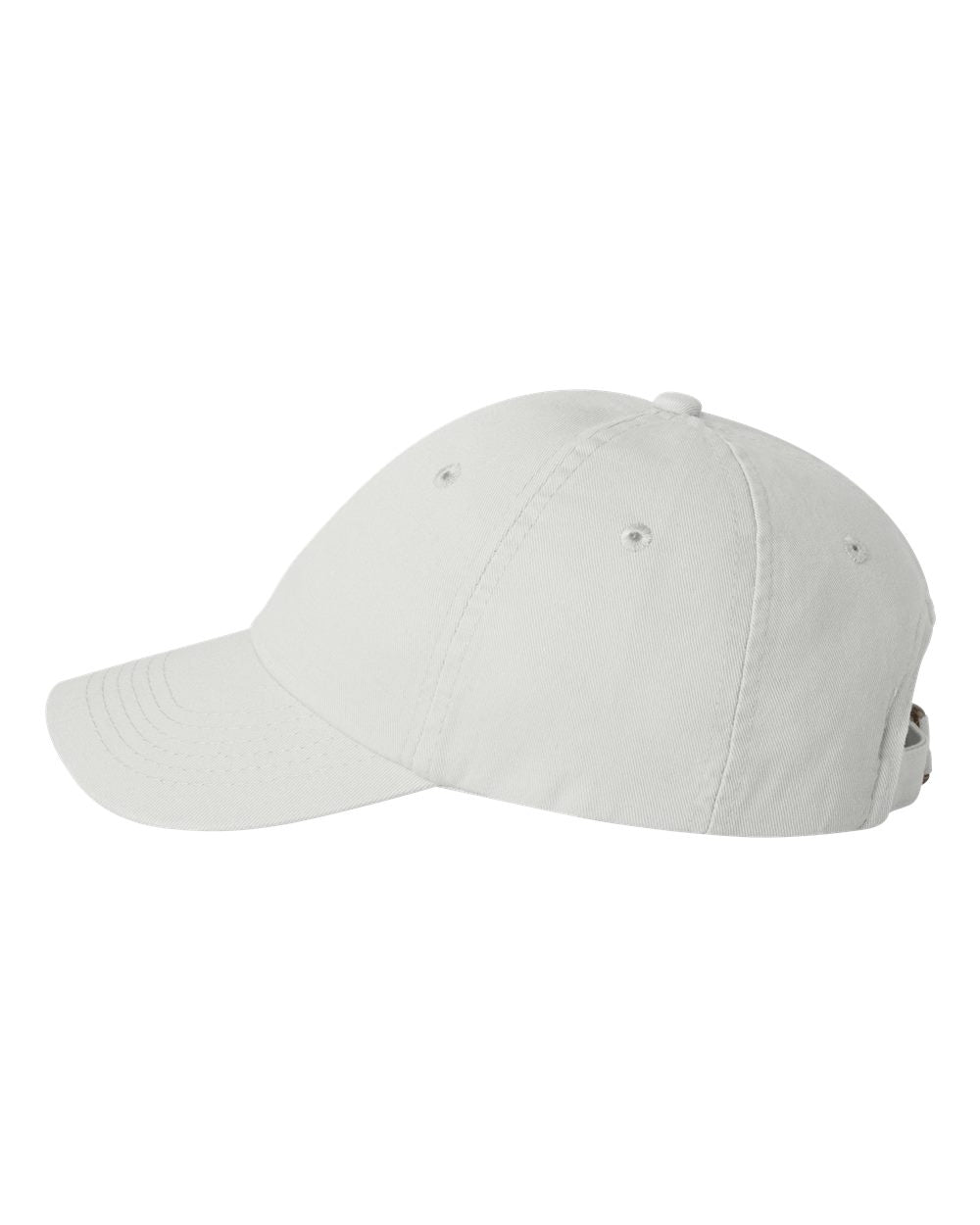 White Color Valucap Small Fit Bio-Washed Dad's Cap Side View