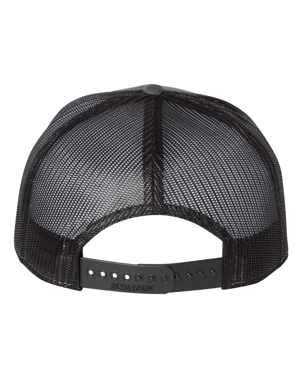 Richardson Seven-Panel Trucker Cap 168 Charcoal and Black Color Richardson Seven-Panel Trucker Cap Back View