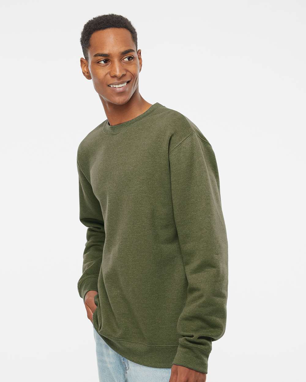 Independent Trading Co. Midweight Sweatshirt SS3000 #colormdl_Army Heather
