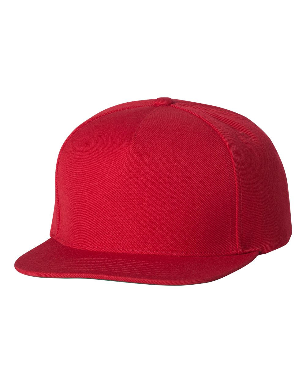 Red Color Wool Blend Snapback Cap