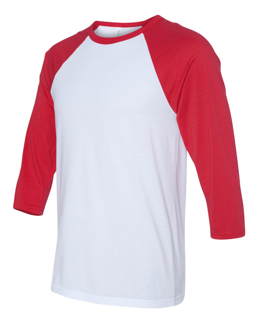 White and Red Color Unisex Three-Quarter Sleeve Baseball Tee
