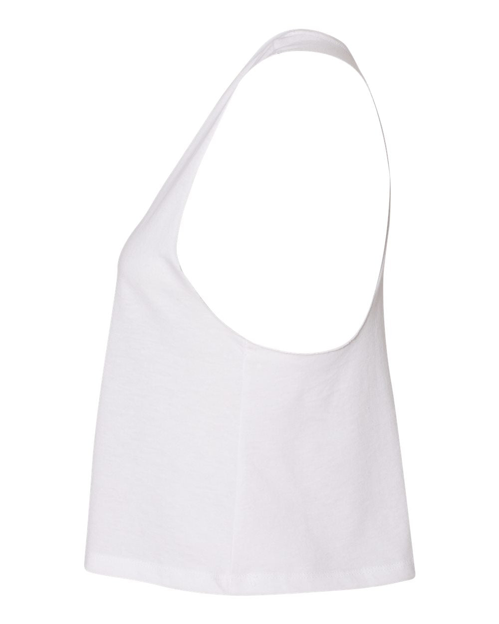 Solid White Blend Color Women's Racerback Crop Tank