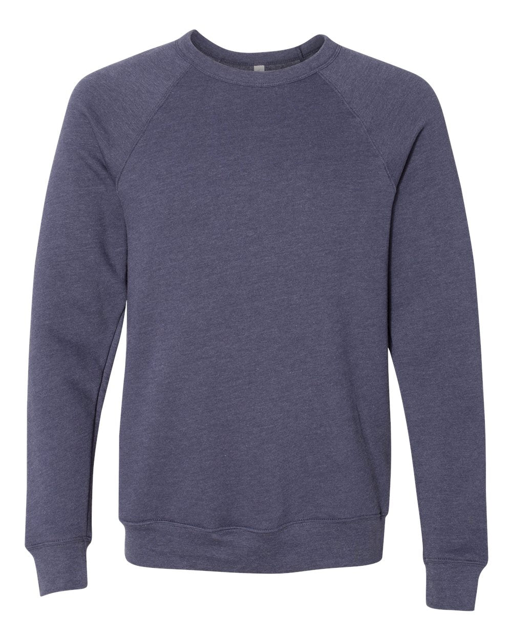 Heather Navy Color Unisex Sponge Fleece Raglan Crewneck Sweatshirt