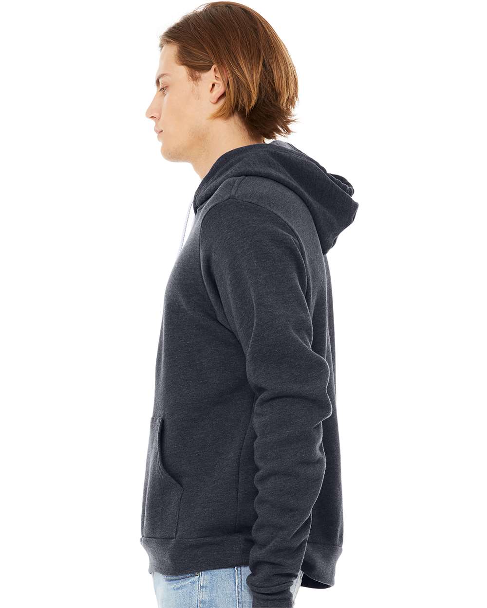 BELLA + CANVAS Unisex Sponge Fleece Hoodie 3719 #colormdl_Heather Navy