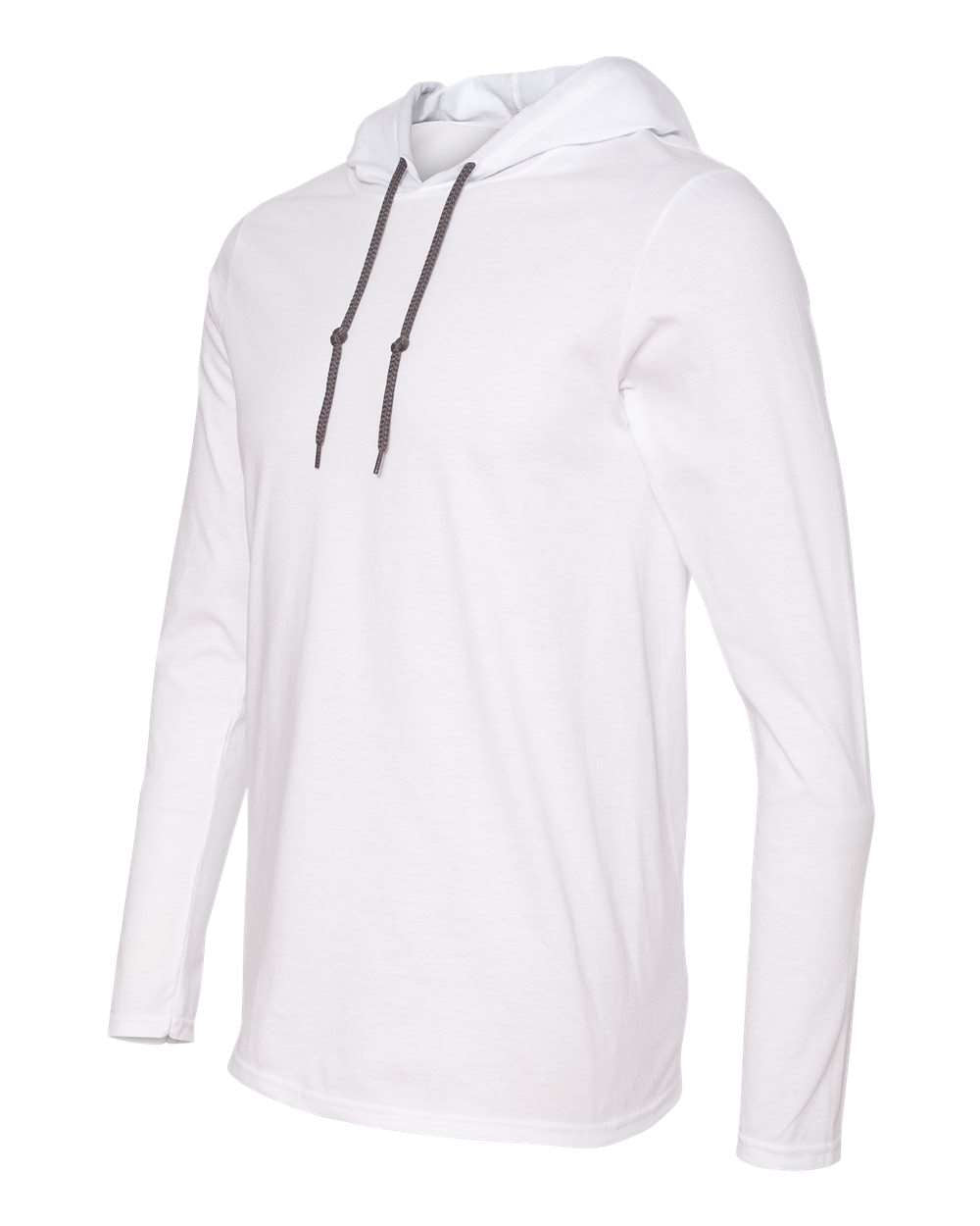 Gildan Softstyle® Lightweight Hooded Long Sleeve T-Shirt 987 #color_White/ Dark Grey