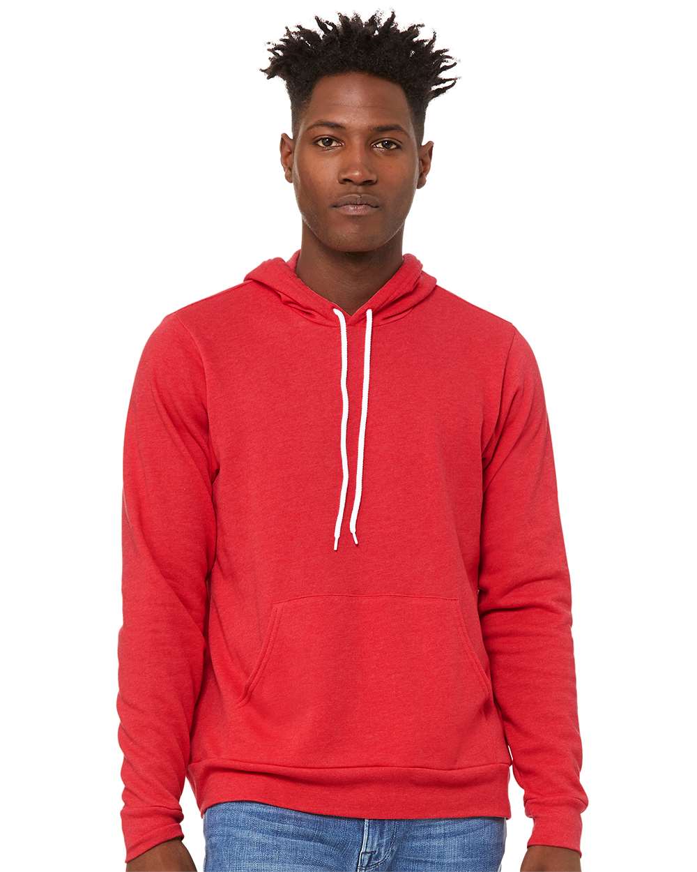 BELLA + CANVAS Unisex Sponge Fleece Hoodie 3719 #colormdl_Heather Red