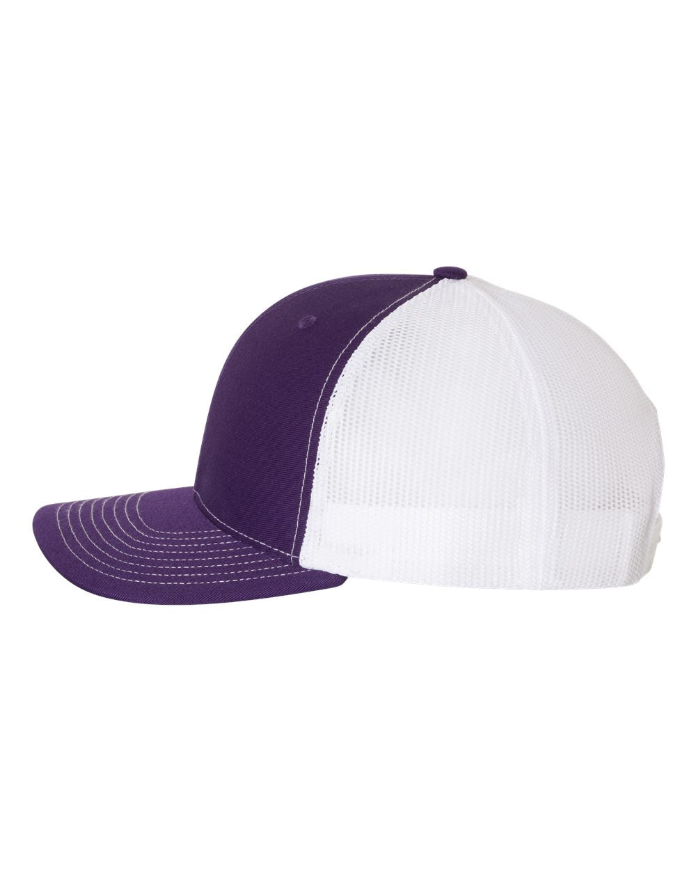 Purple and White Color Adjustable Snapback Trucker Cap