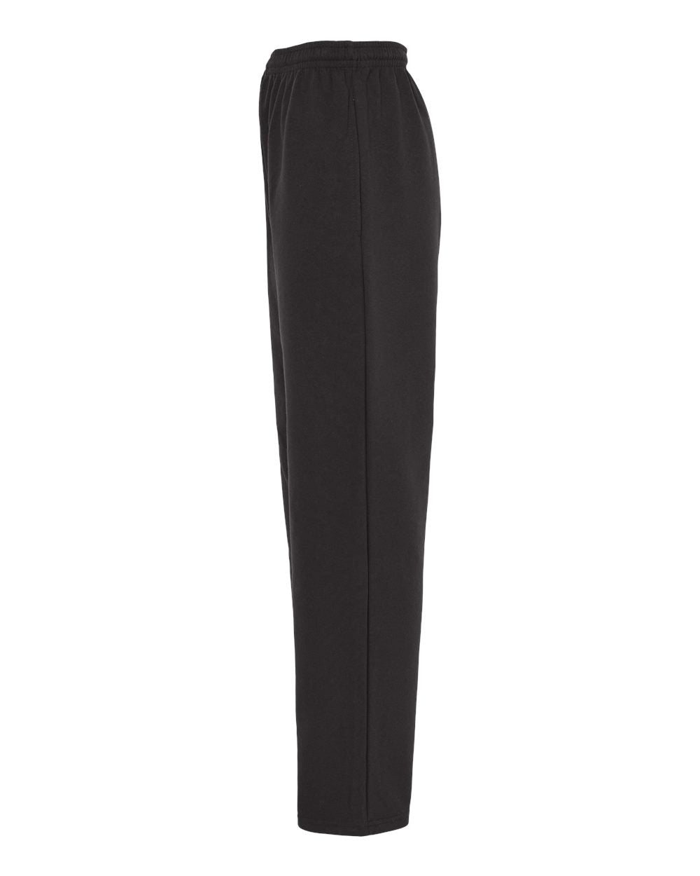 King Fashion Pocketed Open Bottom Sweatpants KF9022 #color_Black