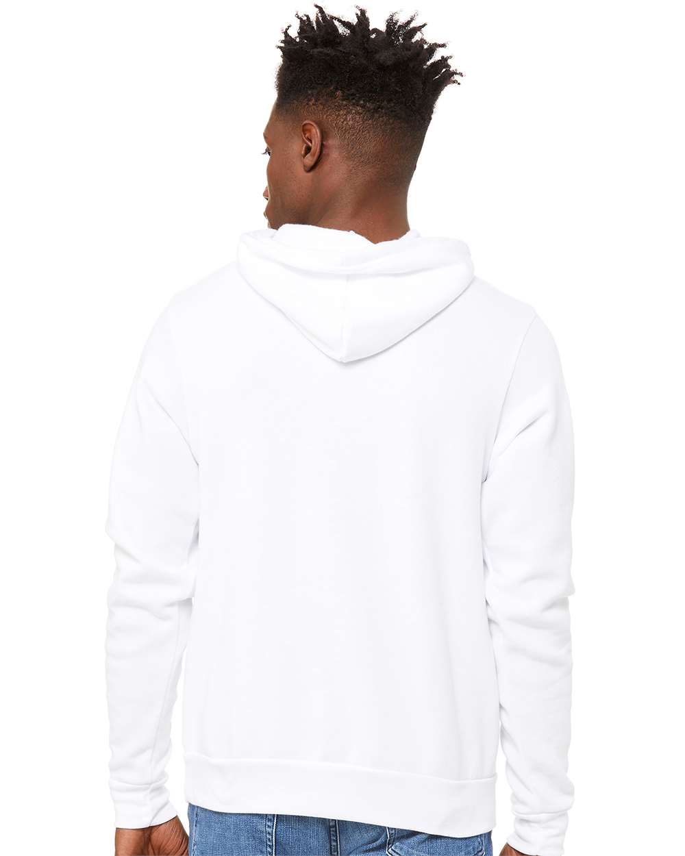 BELLA + CANVAS Unisex Sponge Fleece Hoodie 3719 #colormdl_DTG White