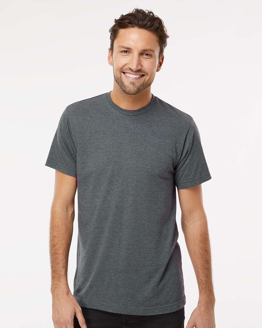 M&O Deluxe Blend T-Shirt 3541 #colormdl_Heather Charcoal