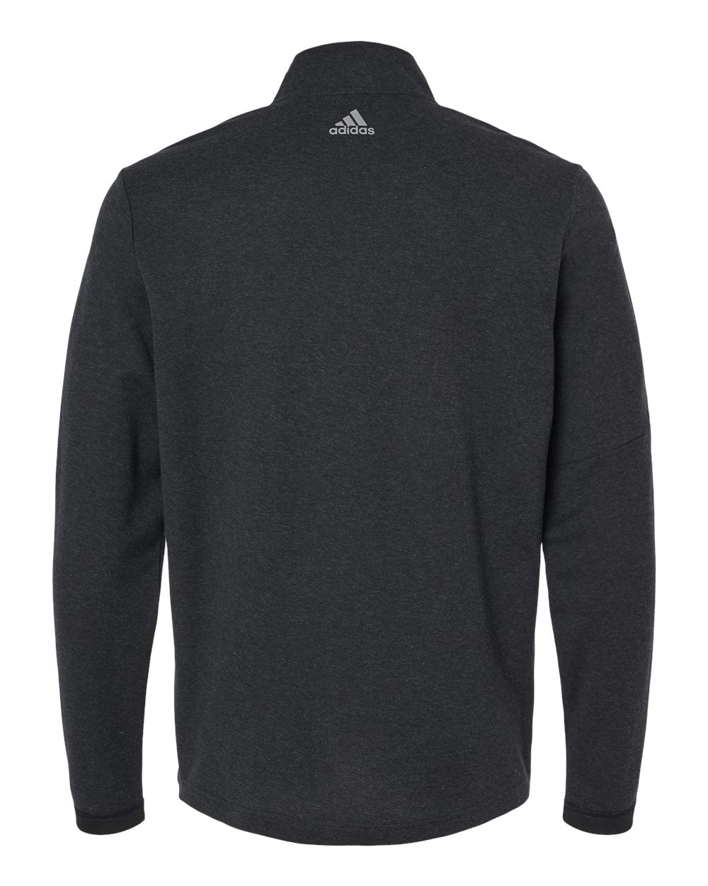 Adidas A554 3-Stripes Quarter-Zip Sweater #color_Black Melange