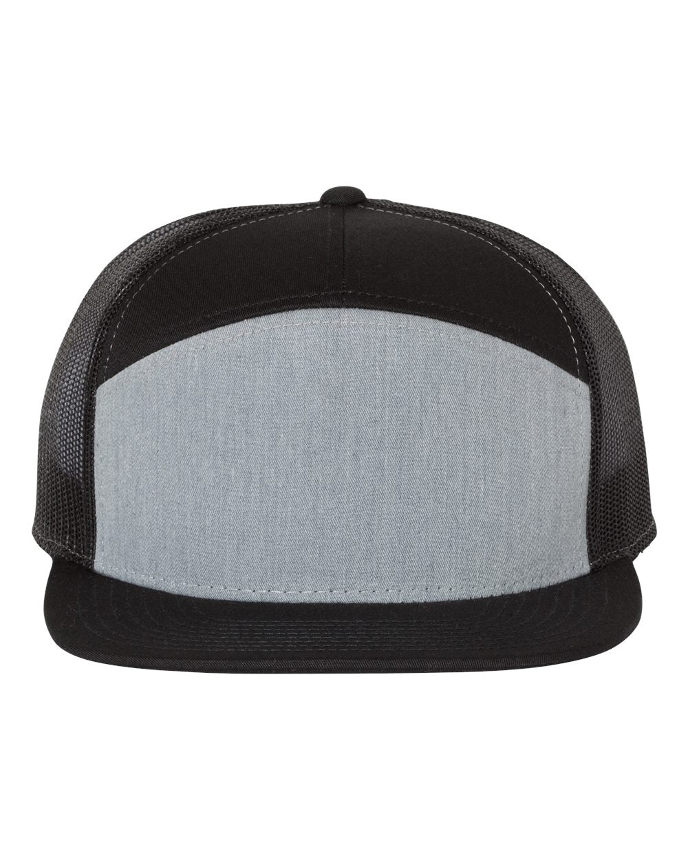 Richardson Seven-Panel Trucker Cap 168 Heather, Grey and Black Color Richardson Seven-Panel Trucker Cap