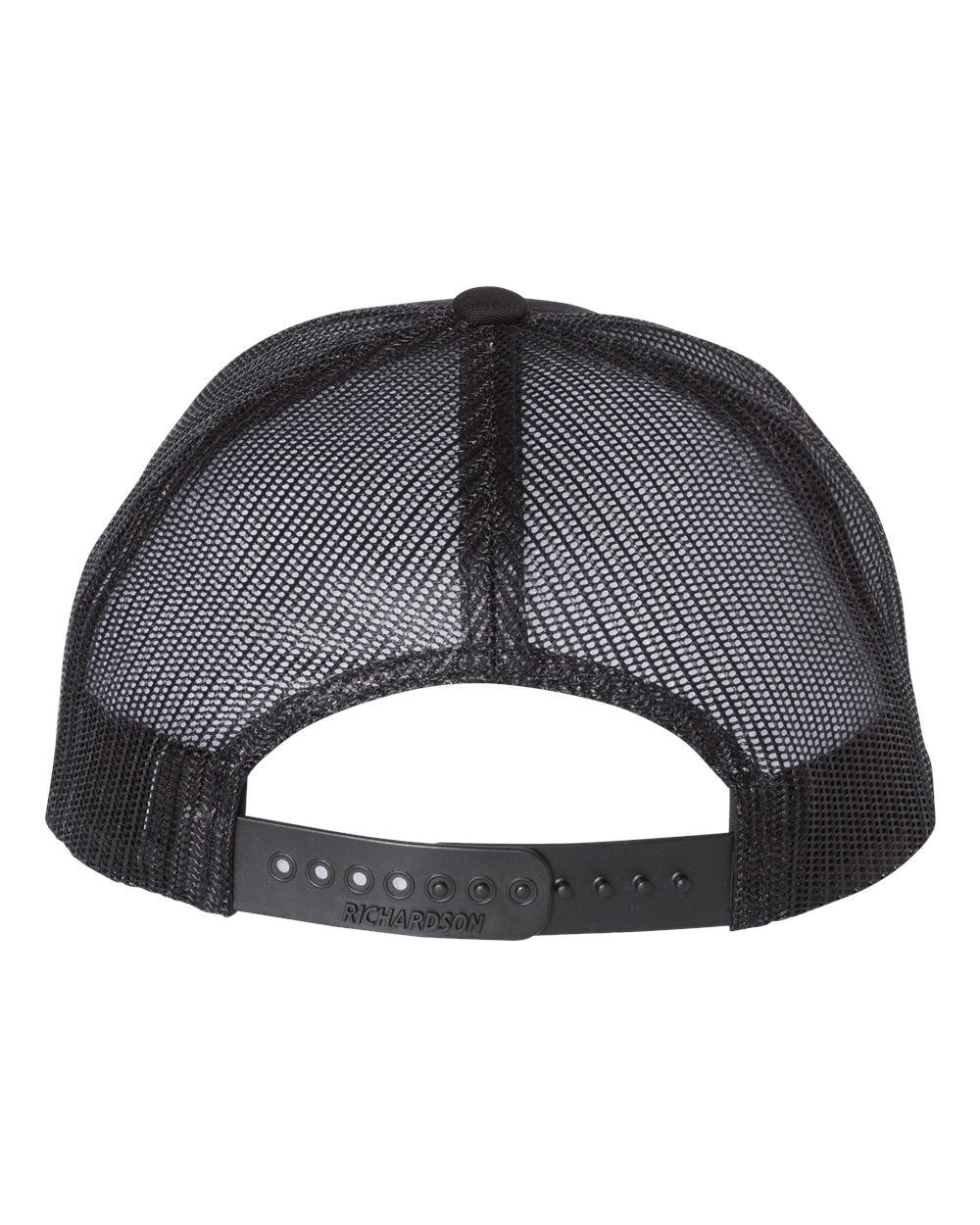 Black Color Richardson Low Pro Trucker Cap Back View