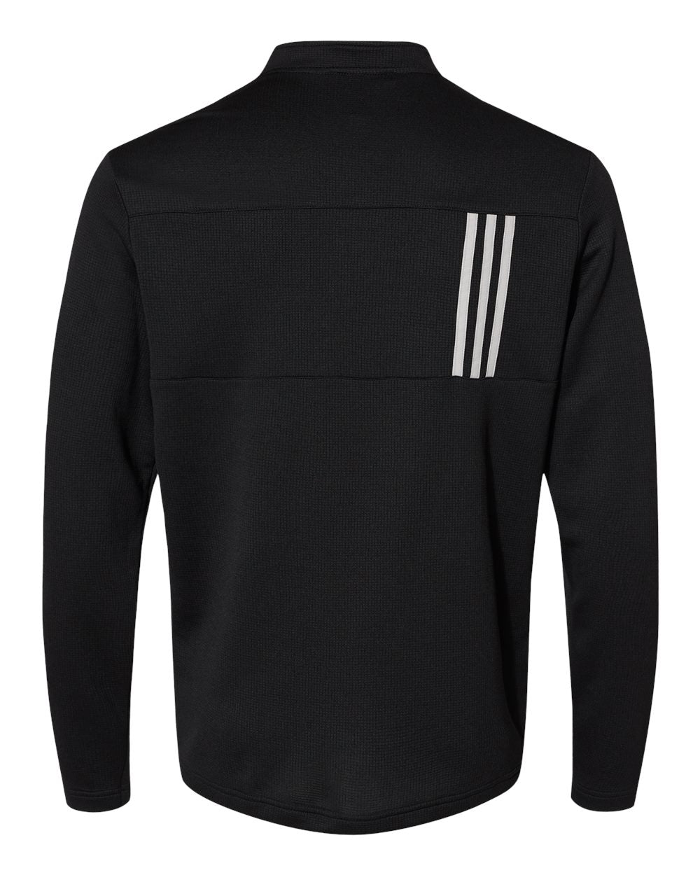 Adidas  A482 3-Stripes Double Knit Quarter-Zip Pullover #color_Black/ Grey Two