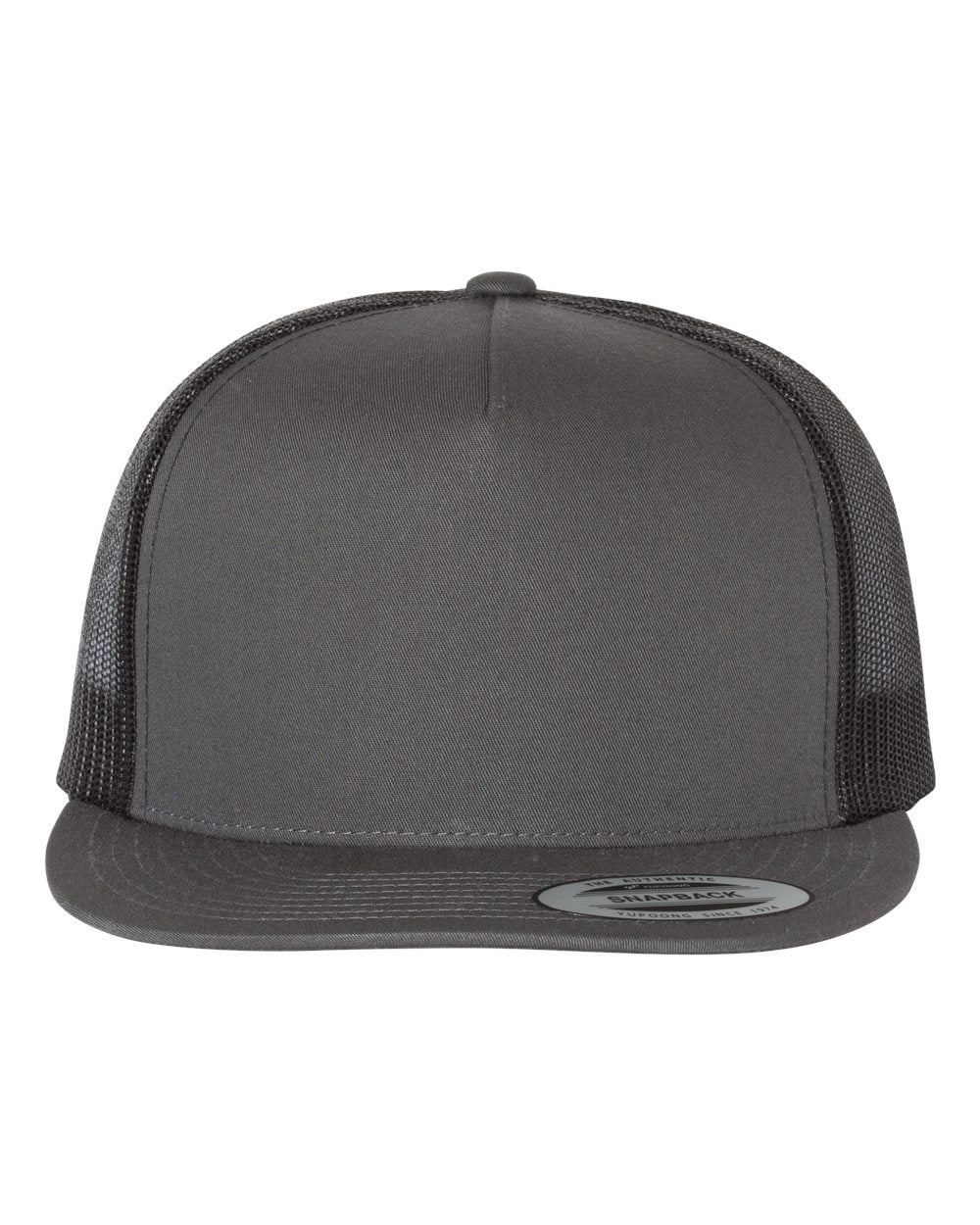 Charcoal and Black Color Flat Bill Trucker Cap