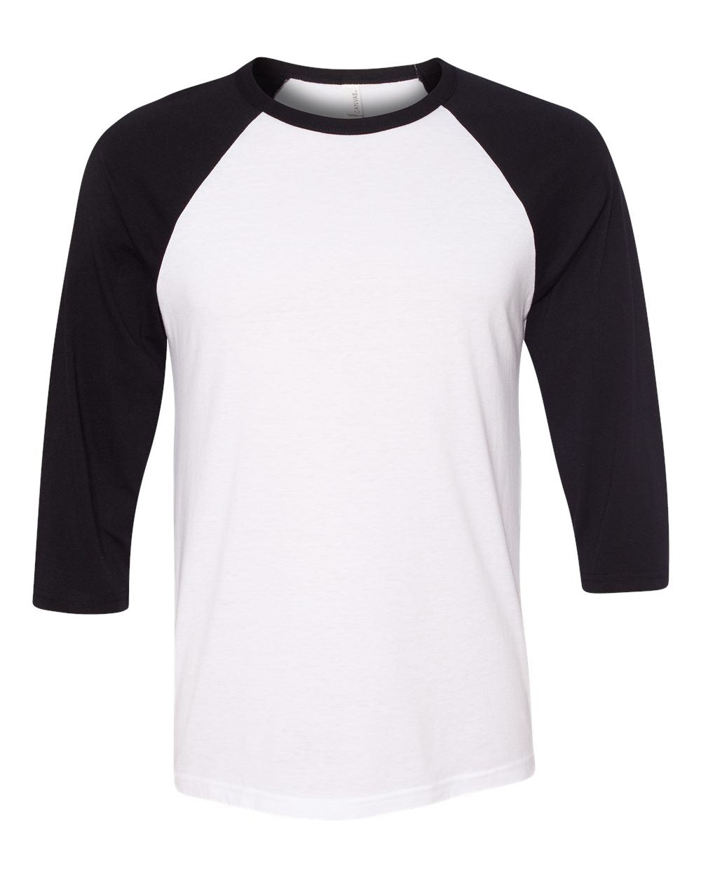 White and Black Color Unisex Three-Quarter Sleeve Baseball Tee