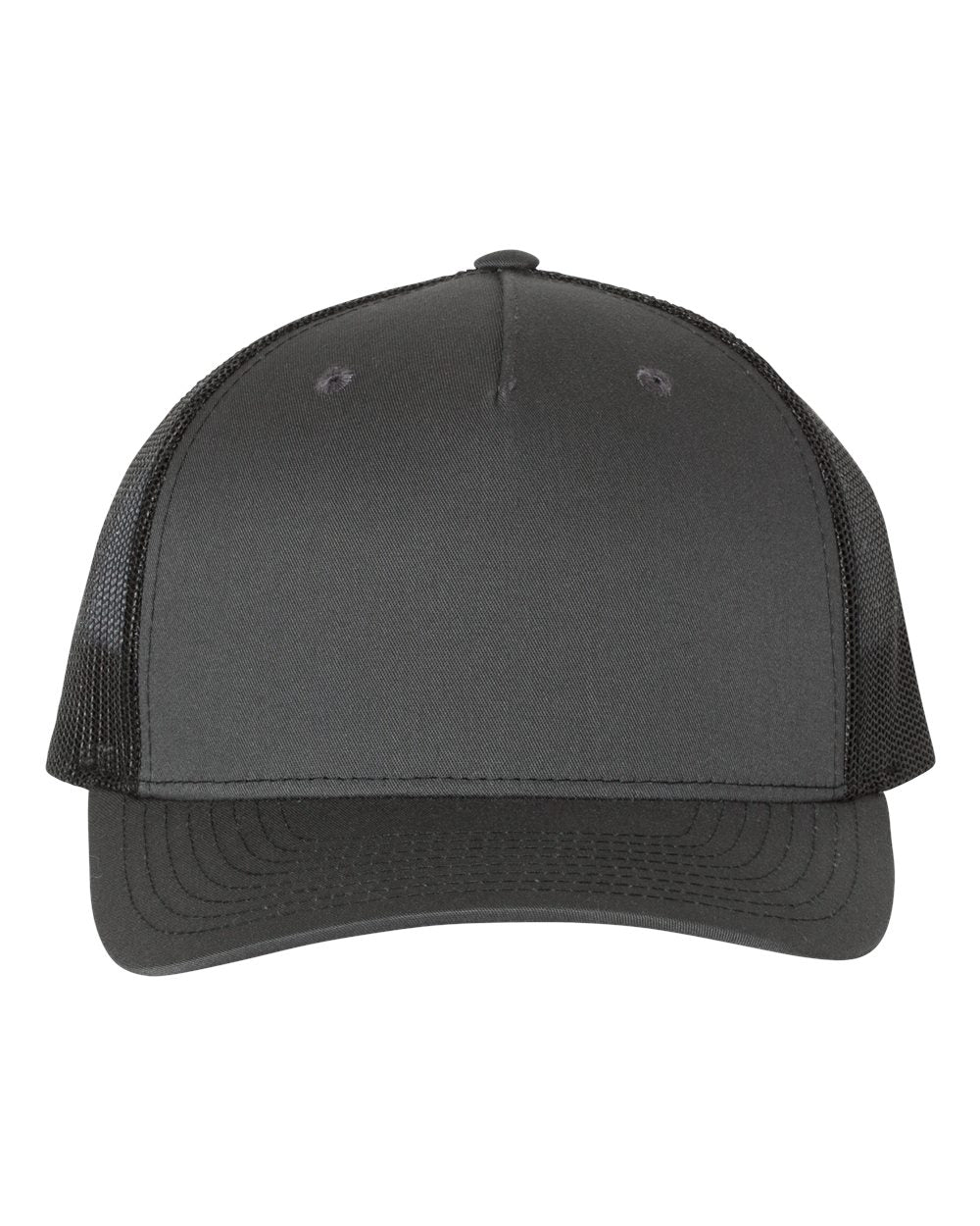 Charcoal and Black Color Five-Panel Trucker Cap