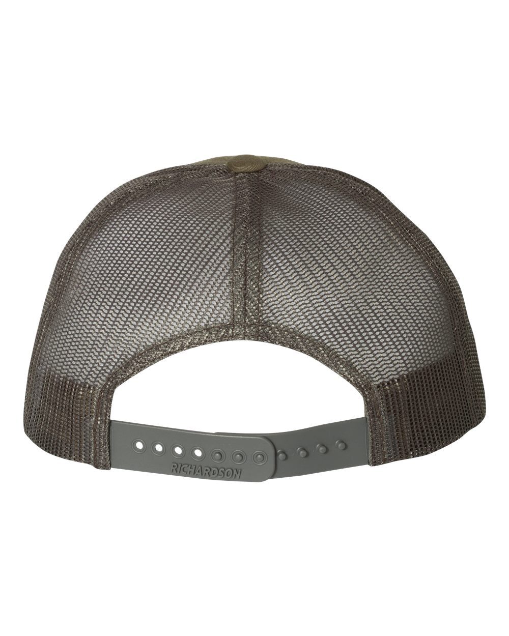 Chocolate, Chip, Grey and Brown Color Richardson Low Pro Trucker Cap Back View