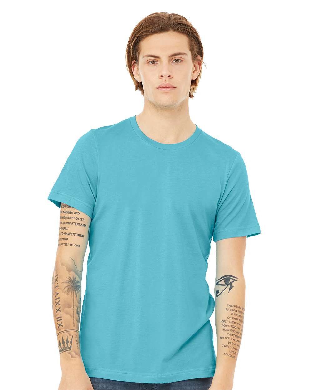 BELLA + CANVAS Unisex Jersey Tee 3001 mdl Turquoise Color BELLA + CANVAS Unisex Jersey Tee