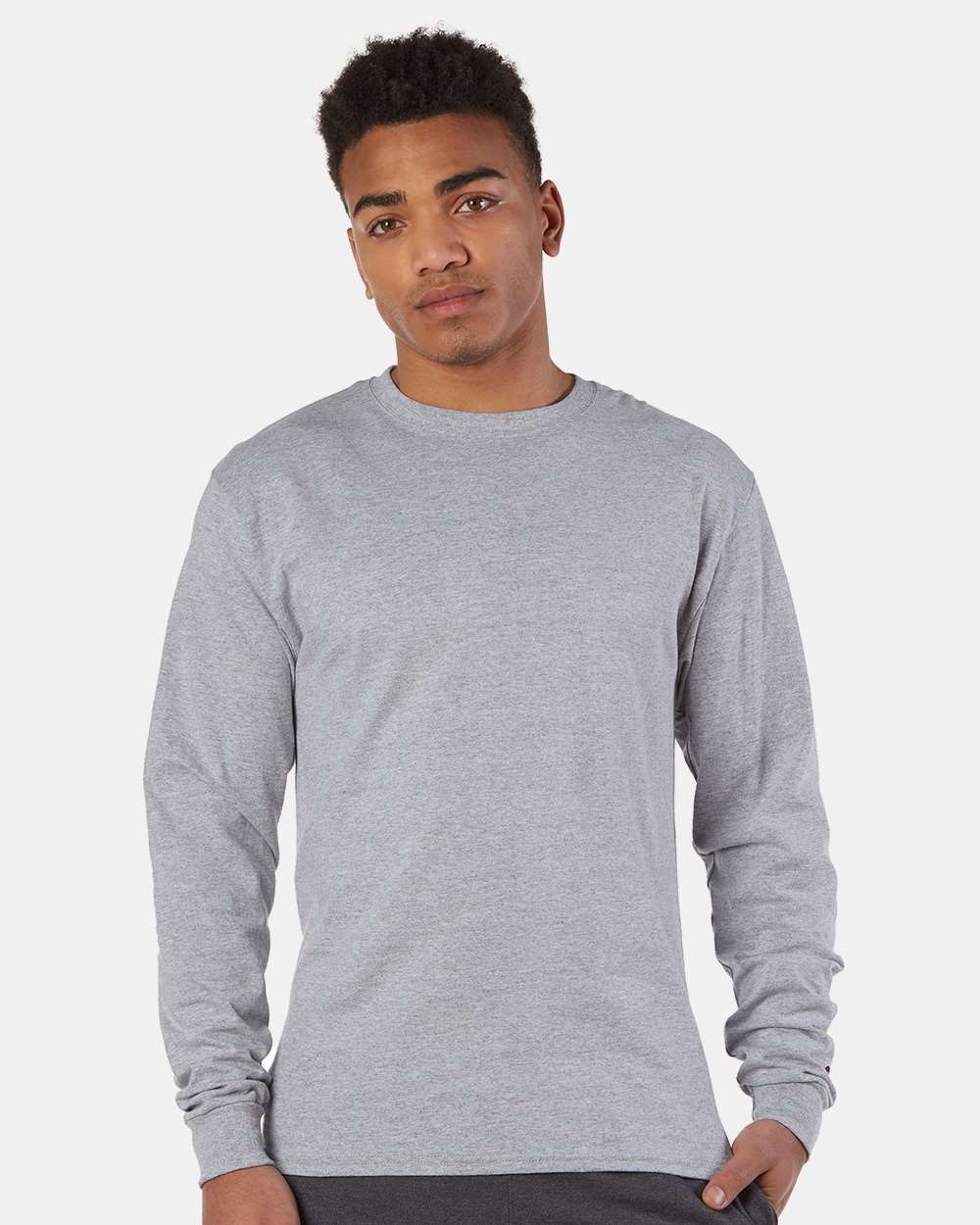 Champion Long Sleeve T-Shirt CC8C #colormdl_Light Steel