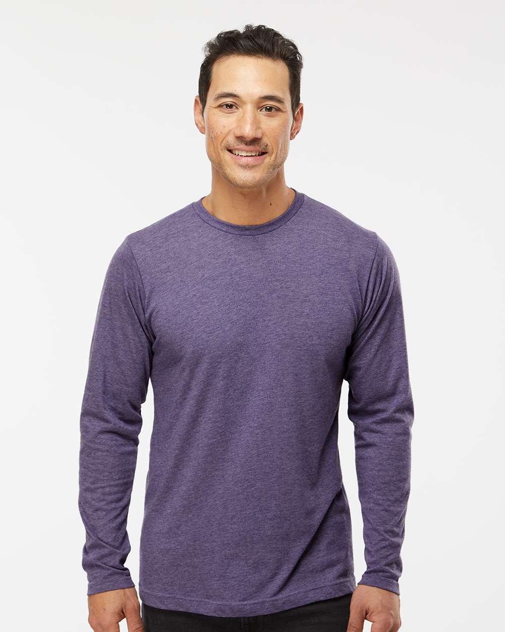 M&O Poly-Blend Long Sleeve T-Shirt 3520 #colormdl_Heather Purple