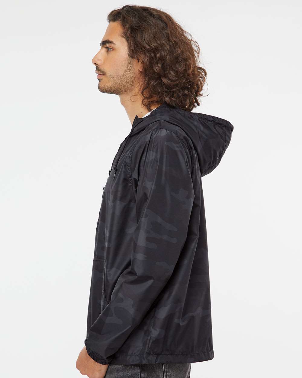 Independent Trading Co. Unisex Lightweight Quarter-Zip Windbreaker Pullover Jacket EXP54LWP #colormdl_Black Camo