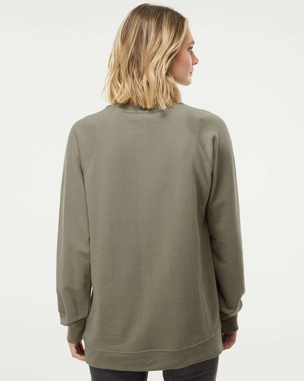 Independent Trading Co. Icon Unisex Lightweight Loopback Terry Crewneck Sweatshirt SS1000C #colormdl_Olive