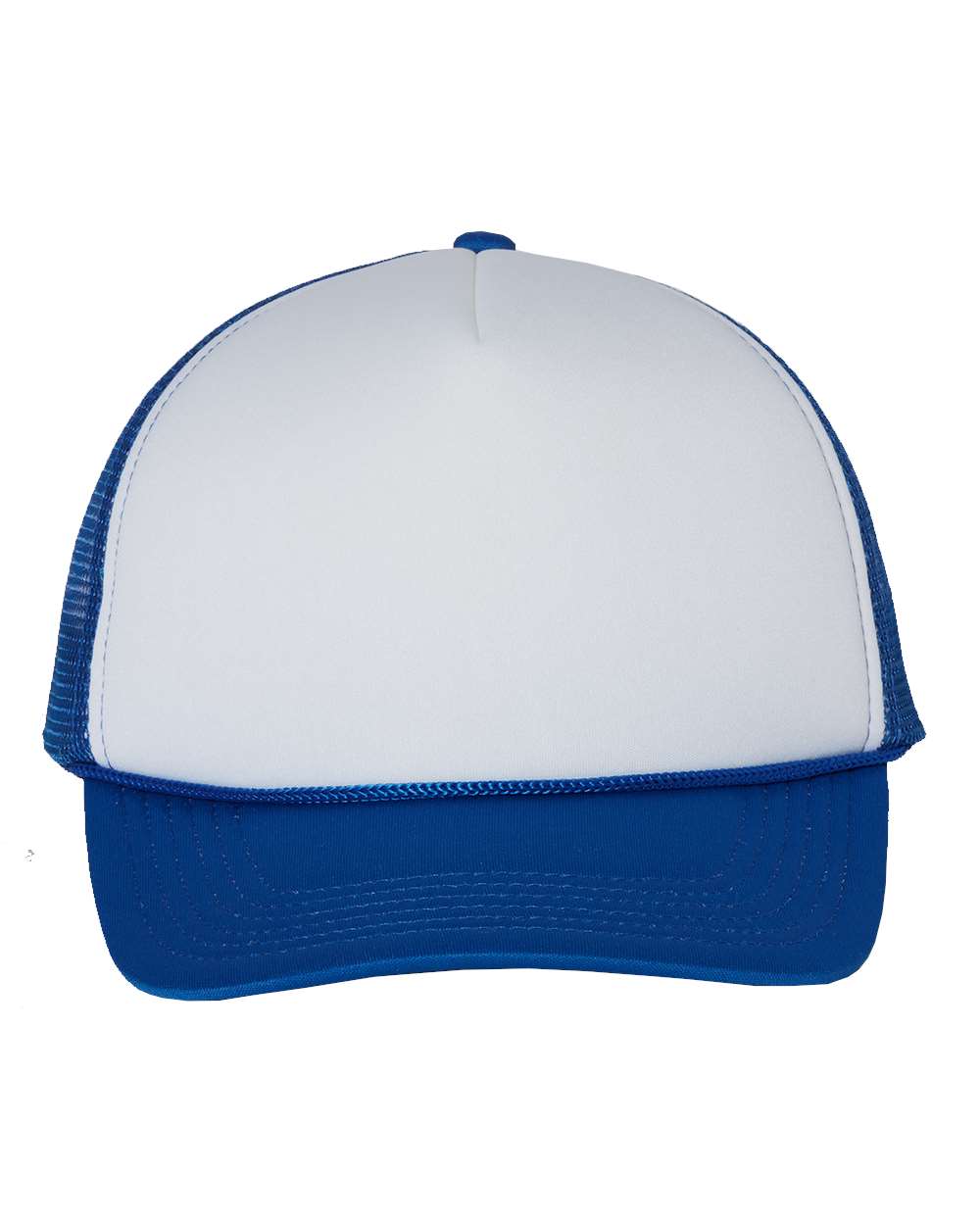 White and Royal Color Mesh-Back Trucker Cap