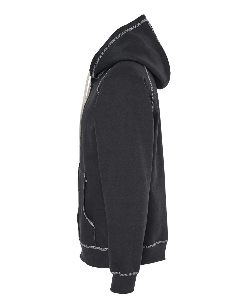 King Fashion Extra Heavy Full-Zip Hooded Sweatshirt KP8017 #color_Black
