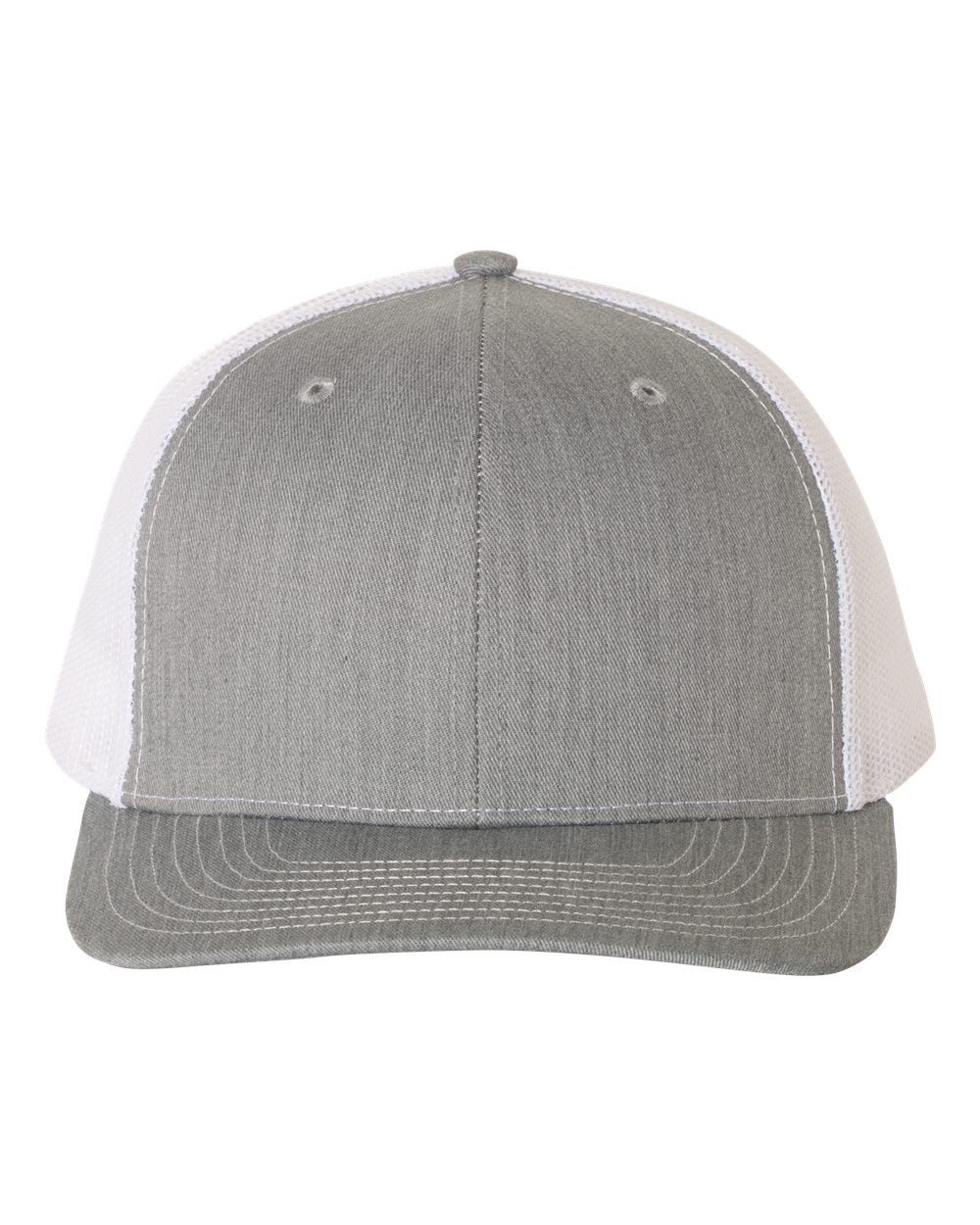 Heather Grey and White Adjustable Snapback Trucker Cap