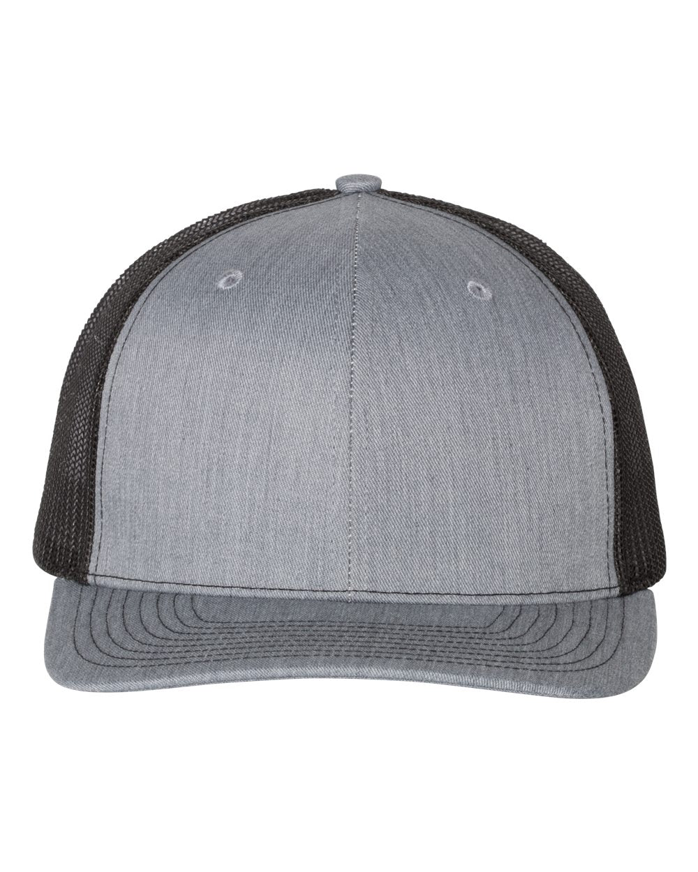 Heather Grey and Black Color Adjustable Snapback Trucker Cap Side View