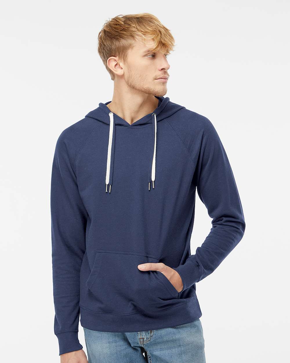 Independent Trading Co. Icon Unisex Lightweight Loopback Terry Hooded Sweatshirt SS1000 #colormdl_Indigo