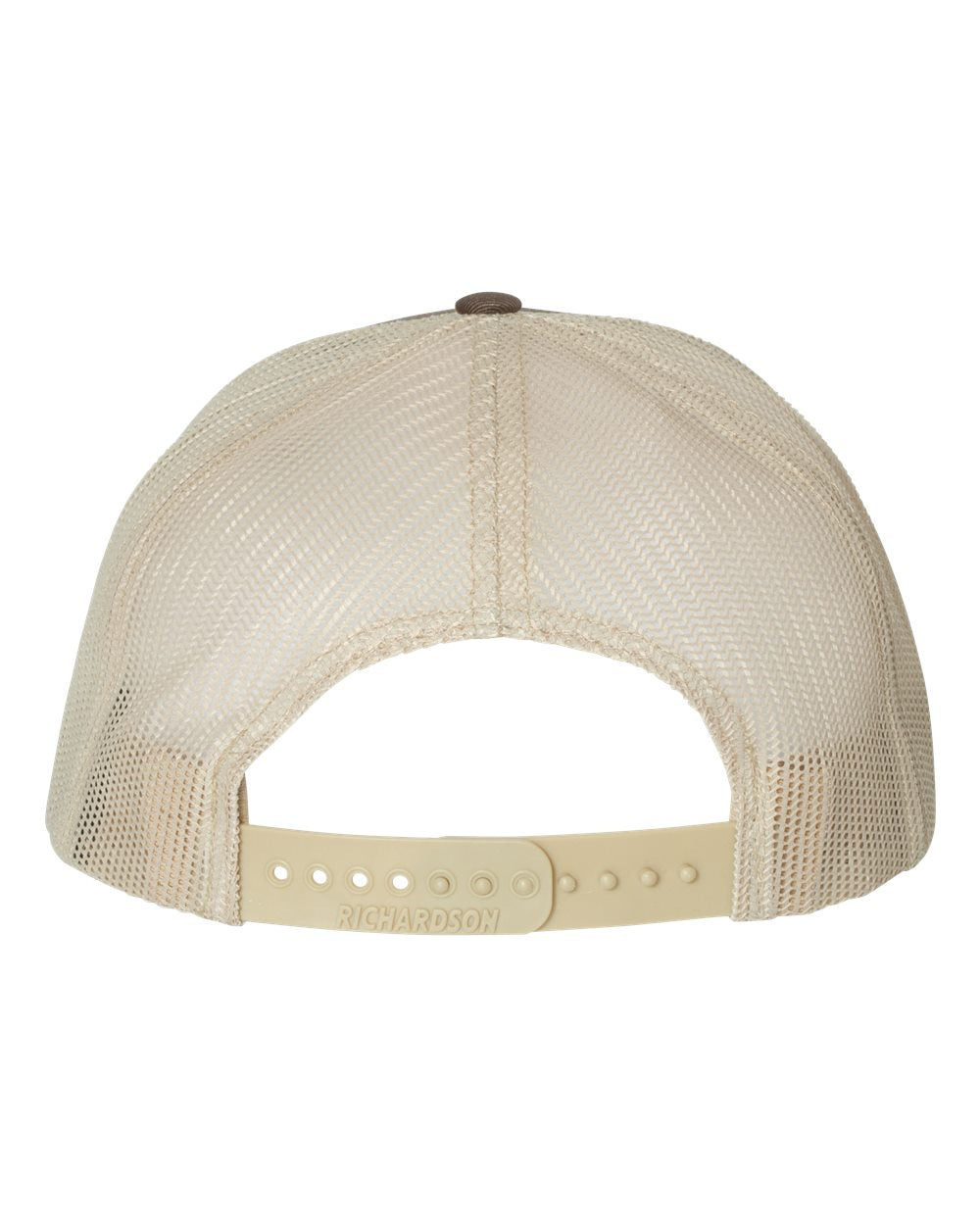 Brown and Khaki Color Adjustable Snapback Trucker Cap Back View