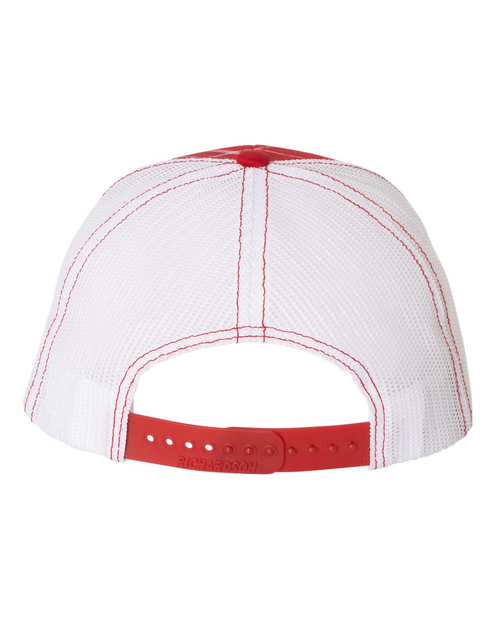 Plaid Print Red, Charcoal and White Color Patterned Snapback Trucker Cap Back View