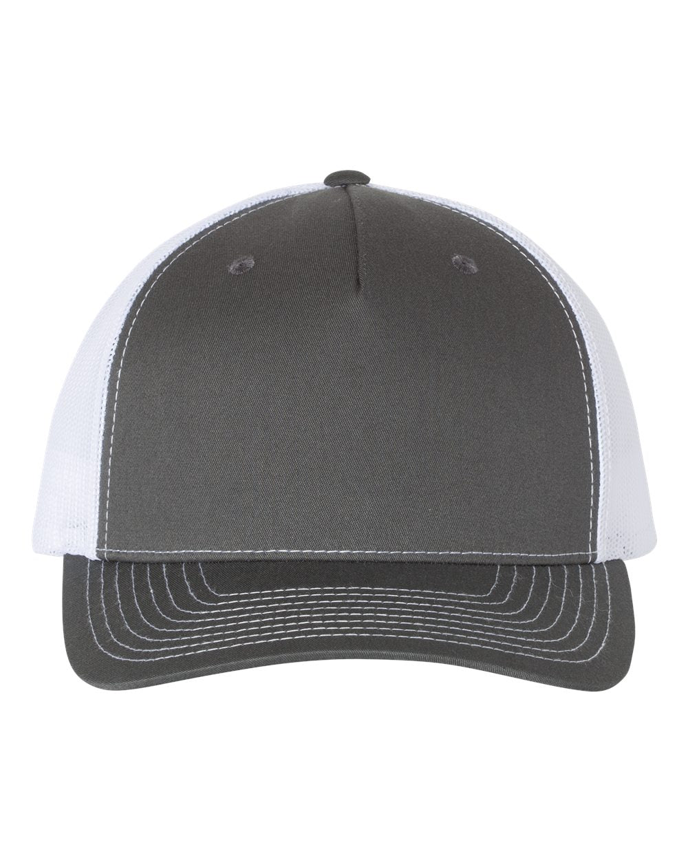 Charcoal and White Color Five-Panel Trucker Cap