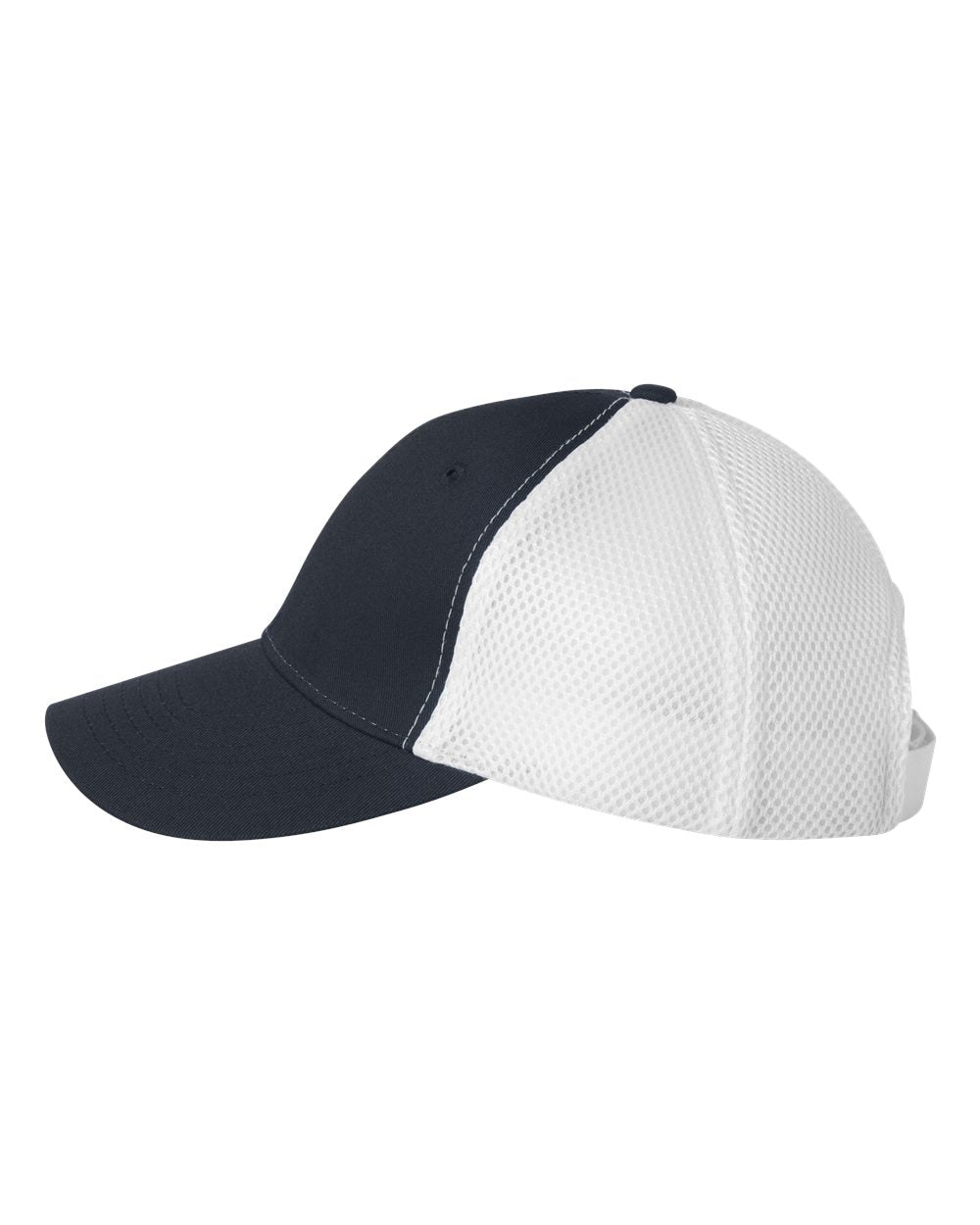 Navy and White Color Sportsman Spacer Mesh-Back Cap Side View