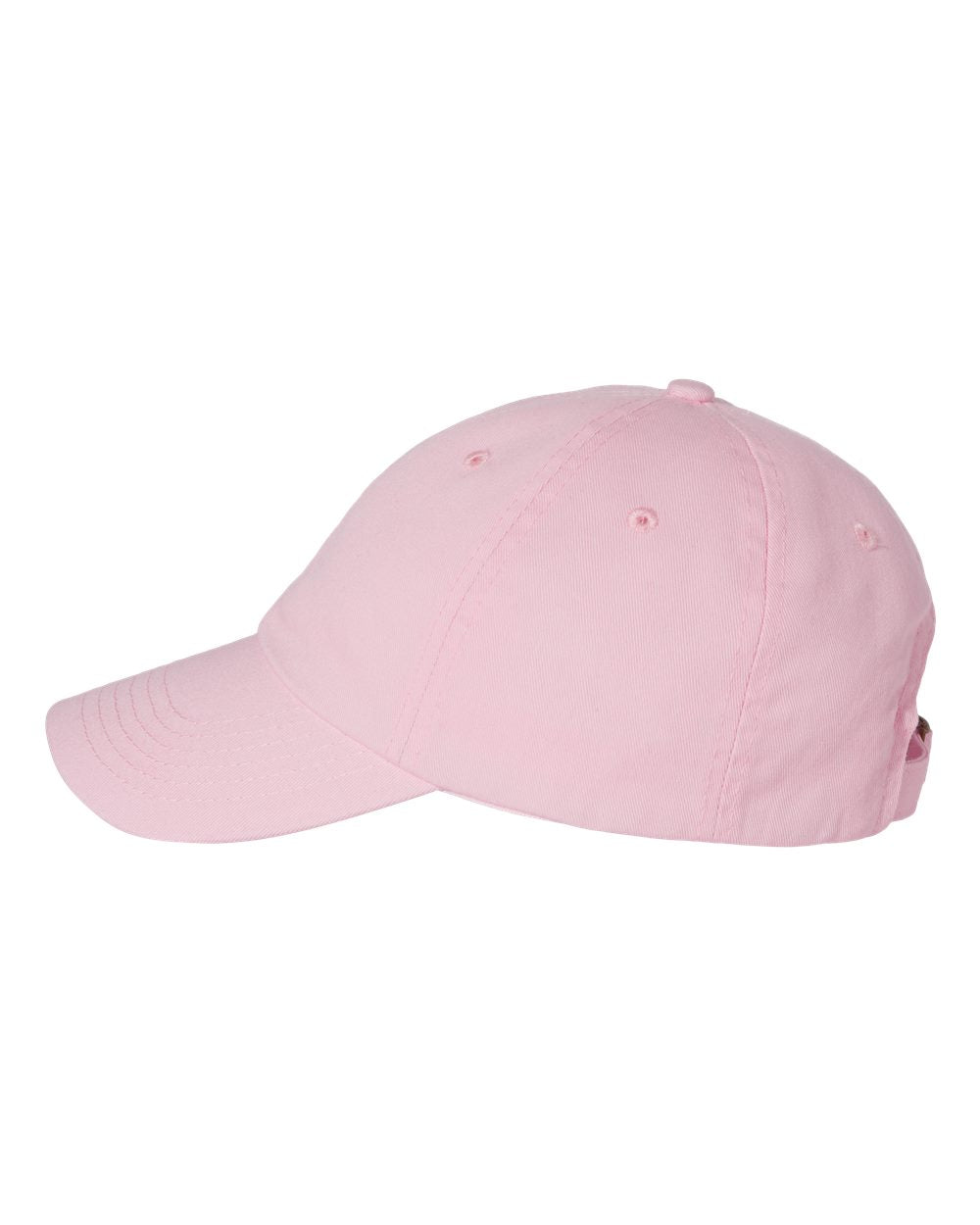 Light Pink Color Adult Bio-Washed Classic Dad’s Cap Side View