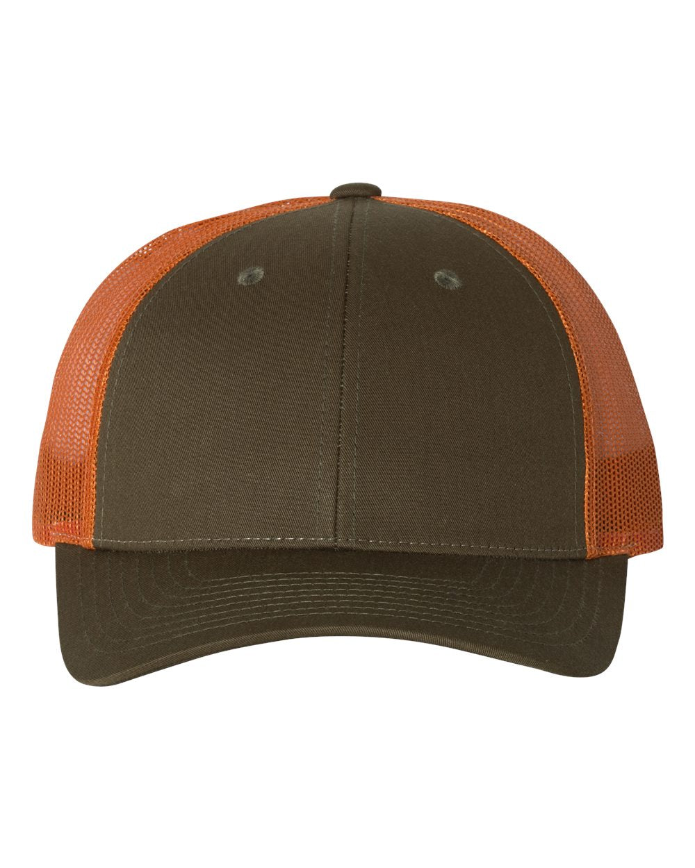 Dark Loden and Jaffa Orange Color Richardson Low Pro Trucker Cap