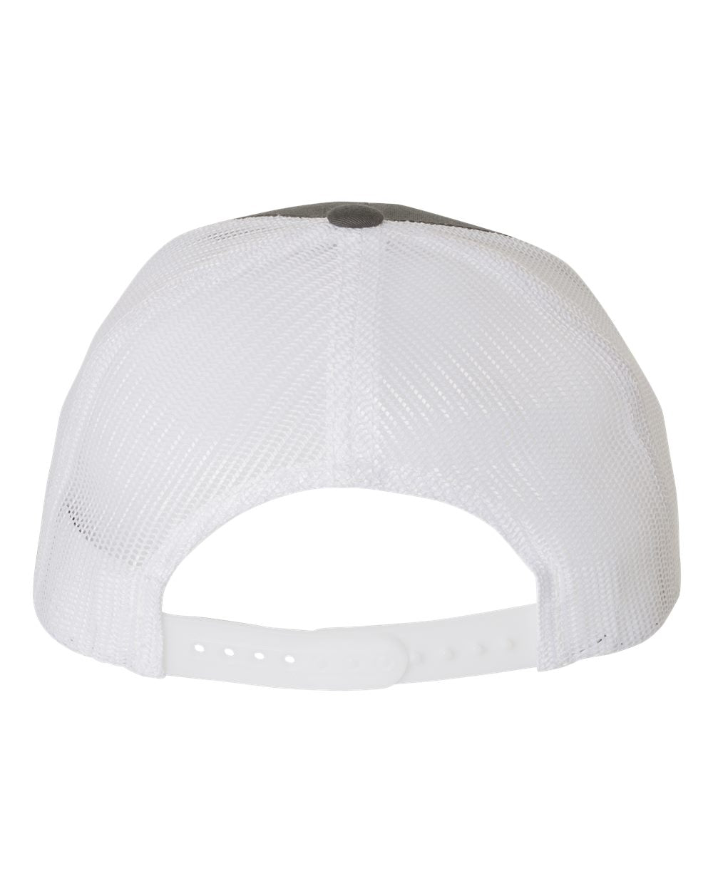 Charcoal and White Color Retro Trucker Cap Back View